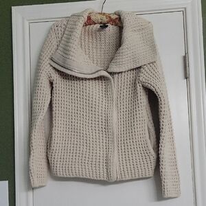 GAP Cream Textured Cowl Neck Sweater